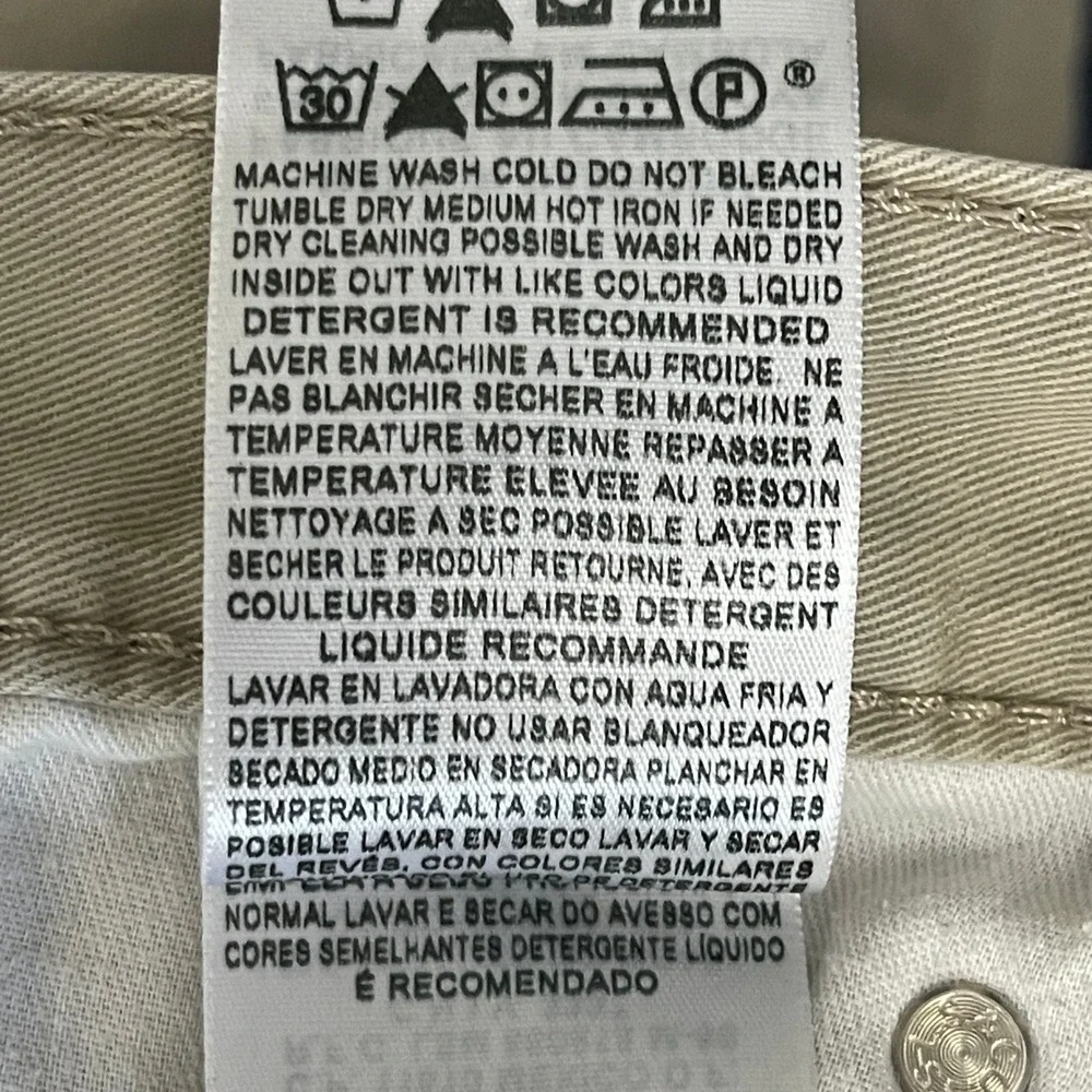 Levi's 514 Straight Fit 100% Cotton Soft Twill 34x34 Tan Khaki Jeans Pants Zip
